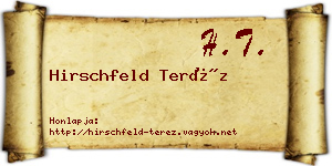 Hirschfeld Teréz névjegykártya
